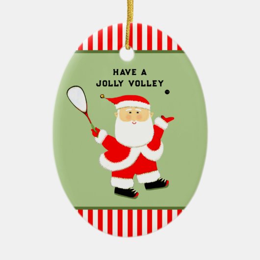 スカッシュパーソナライズされたスポーツ セラミックオーナメント (正面)