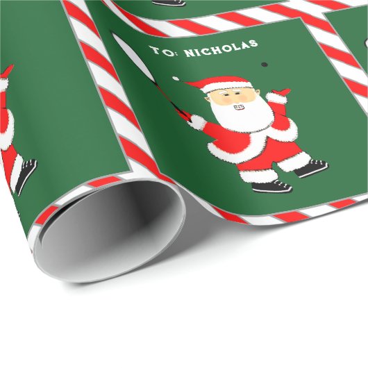 スカッシュパーソナライズされたプレーヤーホリディギフト ラッピングペーパー (ロールコーナー)