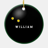 スカッシュパーソナライズされたプレーヤー収集陶製コーン セラミックオーナメント (裏面)