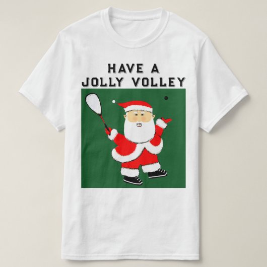スカッシュプレイヤークリスマス Tシャツ (デザイン正面)