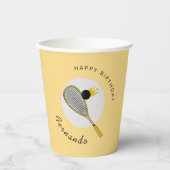 スカッシュプレーヤーコーチラケット&ボール子供の誕生日 紙コップ (正面)