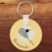 スカッシュプレーヤーコーチRacketball名前をカスタムするスポーツ キーホルダー (正面)