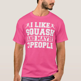 スカッシュプレーヤーラケットラバーボールスポーツコーチイントロ Tシャツ