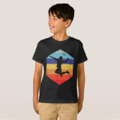 スカッシュメンズバドミントンプレーヤー Tシャツ (正面フル)
