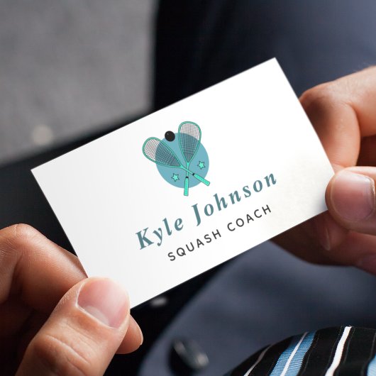 スカッシュラケットボールコーチスポーツインストラクター先生 名刺