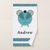 スカッシュラケットボール選手コーチ子供の名前 ハンドタオル (ハンドタオル)