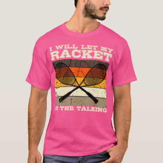 スカッシュレトロヴィンテージラケットラバーボールスポーツラック Tシャツ