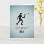 (スカッシュ)ラケットボールスポーティ男大事な行事/誕生日 カード (黄色い花)