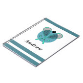 スカッシュ ラケットボール ラケット プレーヤー コーチ キッズ 名前 ノートブック (左側)