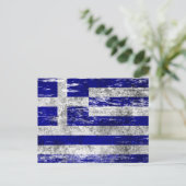 スカッフと擦り切れたギリシャ国旗 ポストカード (スタンド正面)