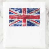 スカッ擦り切れたフとイギリス国旗 長方形シール (バッグ)