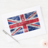 スカッ擦り切れたフとイギリス国旗 長方形シール (封筒)