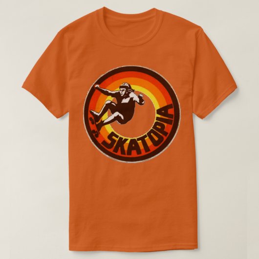 スカトピアレトロスケートボードデザイン Tシャツ (デザイン正面)