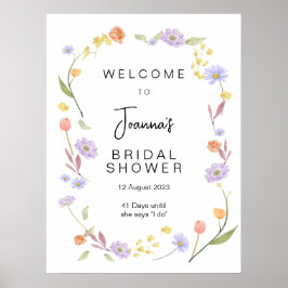 スカビオサワイルドフラワーブライダルシャワーへようこそ ポスター