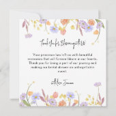 スカビオサワイルドフラワーブライダルシャワーサンキューカード (裏面)