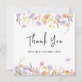 スカビオサワイルドフラワーブライダルシャワーサンキューカード (正面)