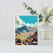 スカフェルパイクイングラントラベルヴィンテージイラストレーション ポストカード (スタンド正面)