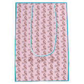 スカベンジャー狩りおもしろいリスカスタムクのピンクに掘る ミディアムペーパーバッグ (裏面)