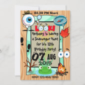 スカベンジャー狩りをテーマにしたキッズパーティー 招待状 (正面)