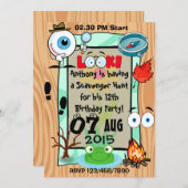 スカベンジャー狩りをテーマにしたキッズパーティー 招待状 (正面/裏面)