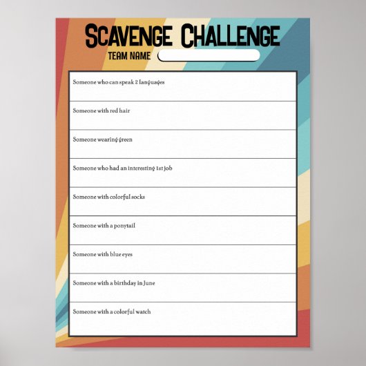 スカベンジャー狩りオフィスアイスブレーカーゲームのダウンロード ポスター (正面)