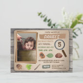 スカベンジャー狩りフォト子供の誕生日パーティー招待状 招待状 (スタンド正面)