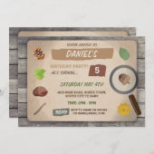 スカベンジャー狩り子供の誕生日パーティーガーデン招待状 招待状 (正面/裏面)