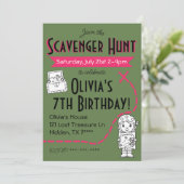 スカベンジャー狩り誕生日パーティー招待グリーン 招待状 (スタンド正面)