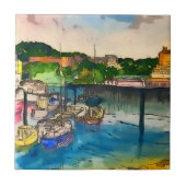 スカボローの水色 タイル (正面)