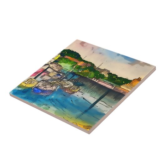 スカボローの水色 タイル (側面)