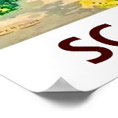 スカボロービーチ、風景、ヴィンテージ旅行 ポスター (角)