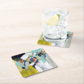 スカボローフェア – 抽象芸術 スクエアペーパーコースター (インサイチュ)