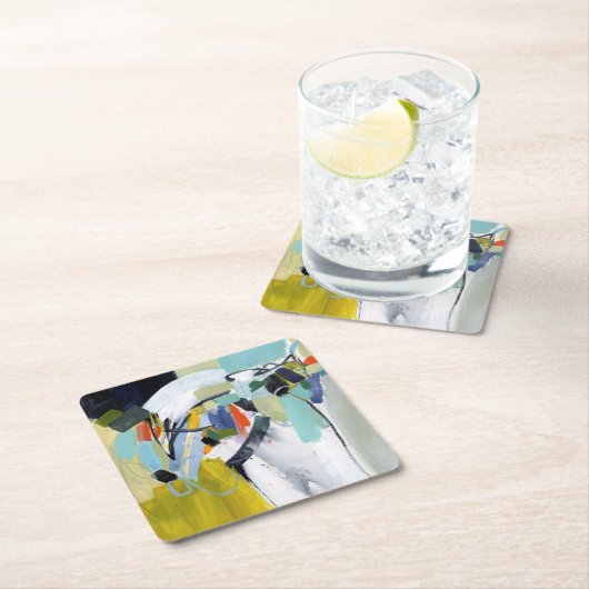 スカボローフェア – 抽象芸術 スクエアペーパーコースター (インサイチュ)