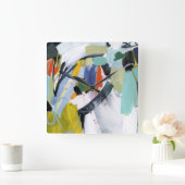 スカボローフェア – 抽象芸術 スクエア壁時計 (ホーム)