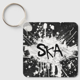 スカミュージック市松模様にオールドスクールパンクロック80's キーホルダー