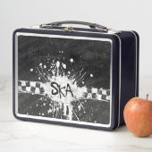 スカミュージック市松模様にオールドスクールパンクロック80's メタルランチボックス (インサイチュ)