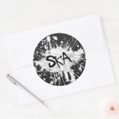 スカミュージック市松模様にオールドスクールパンクロック80's ラウンドシール (封筒)