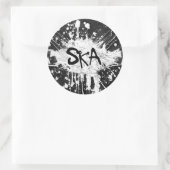 スカミュージック市松模様にオールドスクールパンクロック80's ラウンドシール (バッグ)