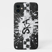 スカミュージック市松模様にオールドスクールパンクロック80's Case-Mate iPhoneケース (裏面)