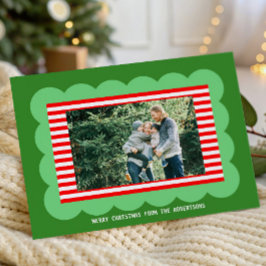 スカラップフレームのクリスマスカードと手紙テンプレート シーズンカード