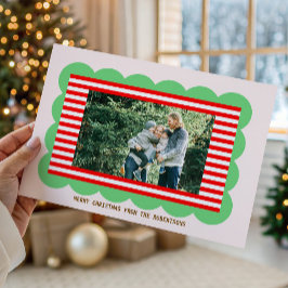 スカラップフレームのクリスマスカードと手紙テンプレート シーズンカード