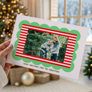 スカラップフレームのクリスマスカードと手紙テンプレート シーズンカード