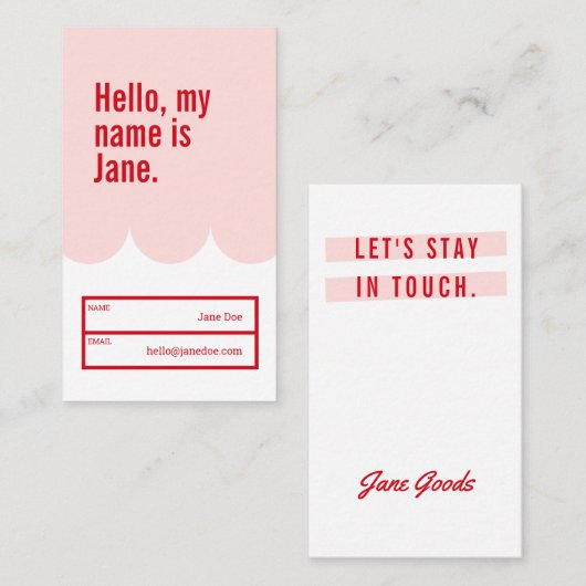 スカラップ型明るはっきりしたいカスタマイズ名刺 名刺 (正面/裏面)