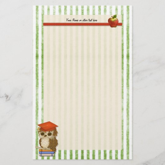 スカラフクロウ先生カスタマイズ- 便箋 (正面)