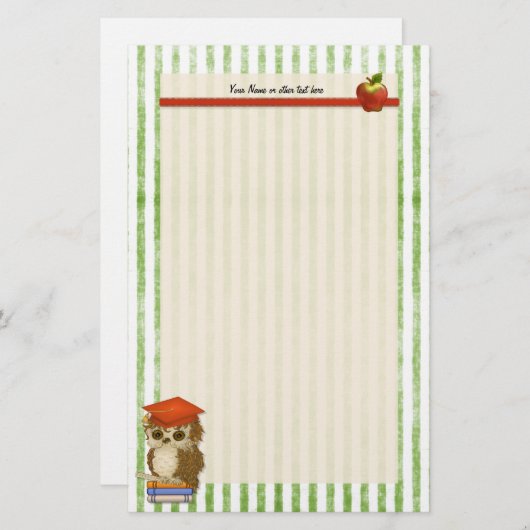 スカラフクロウ先生カスタマイズ- 便箋 (正面/裏面)