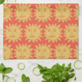 スカラフルモダンンズ黄模様 キッチンタオル (折り畳み)