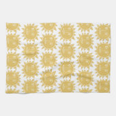 スカラフルモダンンズ黄模様 キッチンタオル (横)