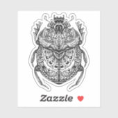 スカラブエジプトニューエイジブラック&ホワイト手描き シール (シート)