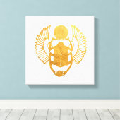 スカラブエジプト。エジプトの翼のスカラブカブトムシ。 キャンバスプリント (インサイチュ (ウッドフロア))