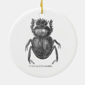 スカラブカブトムシヴィンテージペン及びインクスケッチ セラミックオーナメント (裏面)